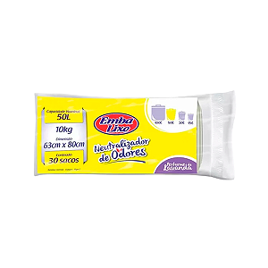 Saco para Lixo Neutralizador de Odores Lavanda 50L c/ 30un