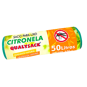 Saco para Lixo Perfumado Qualysack Citronela 50L c/30un