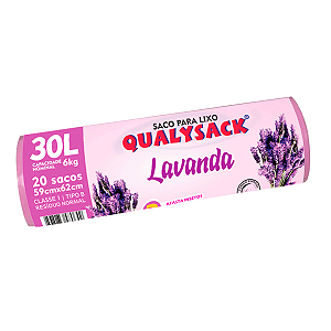 Saco para Lixo Perfumado Qualysack Lavanda 30L c/20un