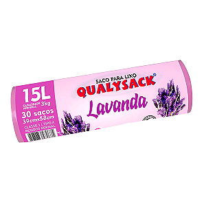 Saco para Lixo Perfumado Qualysack Lavanda 15L c/30un