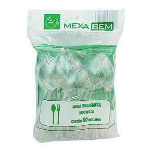 Colher Descartável para Sobremesa Mexa Bem c/50un