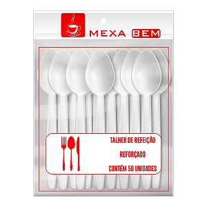 Colher Descartável para Refeição Mexa Bem c/50un