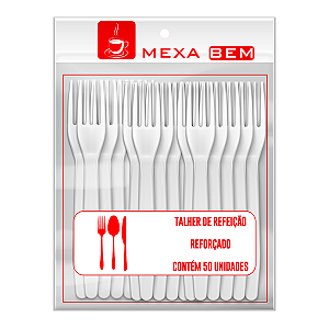 Garfo Descartável para Refeição Mexa Bem c/50un