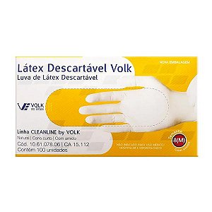 Luva Látex Descartável com Pó M (CAIXA) 100un