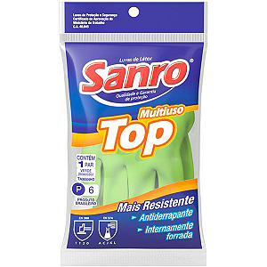 Luva Latex Sanro Top Verde P 1pr