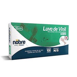Luva de Vinil Descartável SEM Pó M (CAIXA) 100un