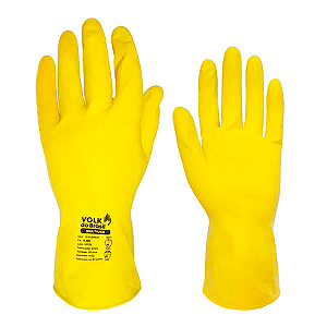 Luva Latex Volk Amarela M 1pr