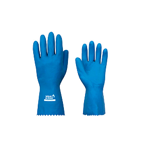 Luva Latex Silver Volk Azul M 1pr