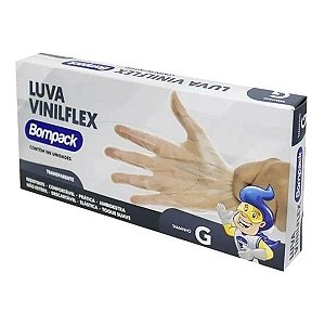 Luva de TPE/Viniflex Descartável sem Pó G 100un