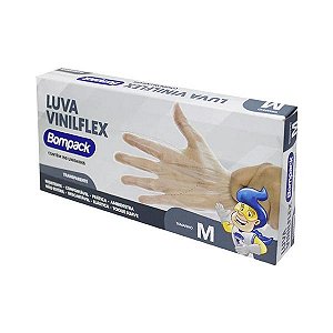 Luva de TPE/Vinysoft Descartável sem Pó M 100un