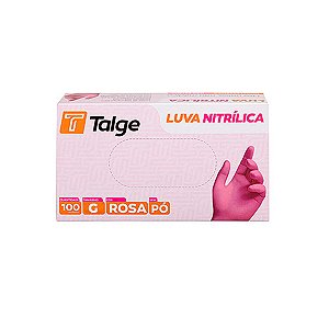 Luva Nitrílica Descartável Sem Pó Rosa G (CAIXA) 100un