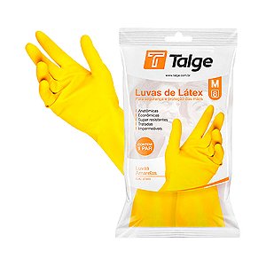 Luva Latex Talge Amarela M 1pr
