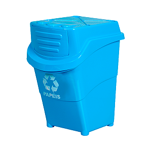 Lixeira Empilhável Seletiva 27L Plasnew Azul