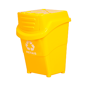 Lixeira Empilhável Seletiva 27L Plasnew Amarela