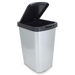 Lixeira Plástica 9 litros Click Label Inox Arqplast