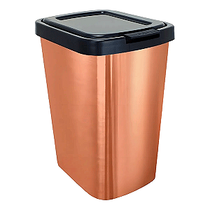 Lixeira Plástica 9 litros Click Label Metalizado Rose Arqplast