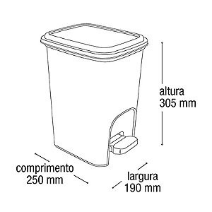Lixeira de Pedal 7 litros Rattan Arqplast Ref.: 25738