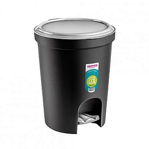 Lixeira de Pedal 13,5 litros Sanremo Redonda Preta Ref.: 275/20