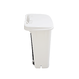 Lixeira Plástica com Pedal Branca 100L s/ Rodas Bralimpia