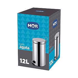 Lixeira de Pedal 12 litros Inox Agata 1un