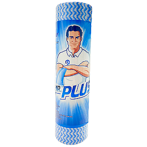 Pano Multiuso Mr. Plus Talge Azul Rolo c/25m