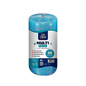 Pano Multiuso LifeClean Azul Rolo 25m
