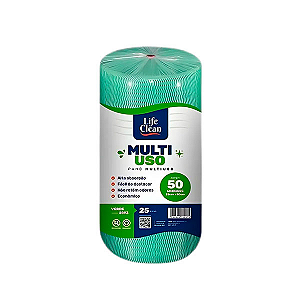 Pano Multiuso LifeClean Verde Rolo 25m