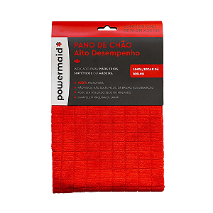 Pano Microfibra para Chão Alto Desempenho Powermaid 70x50cm 1un