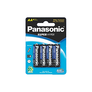 Pilha Panasonic Super Hyper Pequena AA c/4un