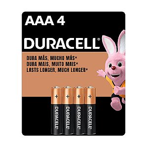 Pilha Duracell Alcalina Palito AAA c/4un