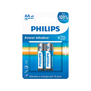 Pilha Philips Alcalina Pequena AA c/2un