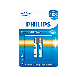 Pilha Philips Alcalina Palito AAA c/2un