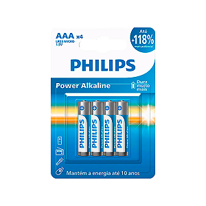 Pilha Philips Alcalina Palito AAA c/4un