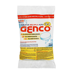 Cloro Tablete Múltipla Ação 3 em 1 Genco 200g