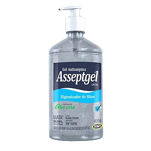 Álcool Gel para Mãos Asseptgel Aloe Vera 420g