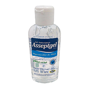 Álcool Gel para Mãos Asseptgel Aloe Vera c/ 52g