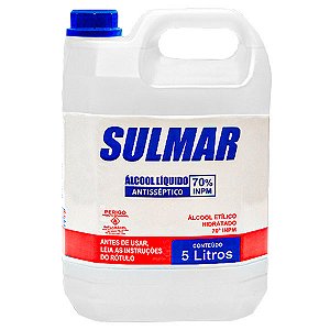 Álcool Líquido 70° INPM Antisséptico Sulmar 5L