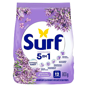 Detergente em Pó Surf 5 em 1 Perfume de Lavanda 800g
