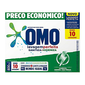 Detergente em Pó OMO Sanitiza & Higieniza Caixa 800g