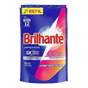 Lava Roupas Brilhante Limpeza Total Sachet 900ml