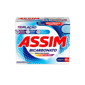 Detergente em pó Assim com Bicarbonato Caixa 800g