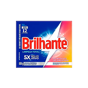 Detergente em Pó Brilhante Limpeza Total Caixa 800g