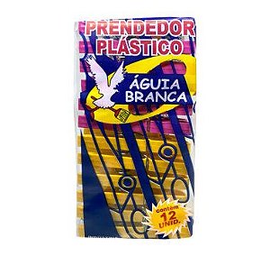 Prendedor de Plástico p/ Roupas Aguia Branca c/12un