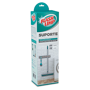 Suporte para Mops e Vassouras com 11 Compartimentos Cinza Flash Limp 1un Ref.: LAV6286-CZ