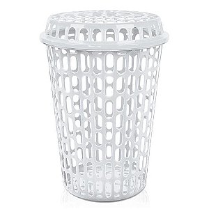 Cesto Telado Plástico 60L Redondo Branco Arqplast Ref.: CT60BR