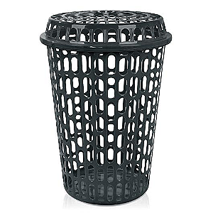 Cesto Telado Plástico 60L Redondo Preto Arqplast Ref.: CT60PT
