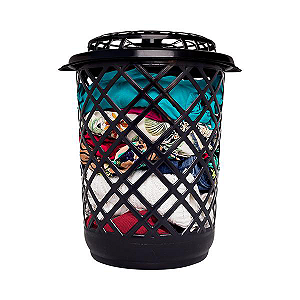 Cesto Telado Plástico 30L Redondo Preto Jaguar