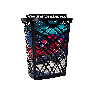 Cesto Telado Plástico 30L Retangular Preto Jaguar Ref.: 3083