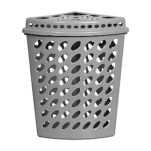 Cesto Telado Plástico 43,7L Triangular Cinza Plasnew Ref.: 2810