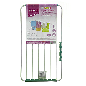 Varal de Teto em Aço Branco Mônaco 1m Secalux 1un Ref.: 11200